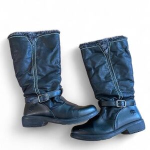 Tote black Boots with Fur Trim